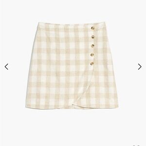 Linen-Blend Tulip-Hem Mini Skirt Madewell NWT